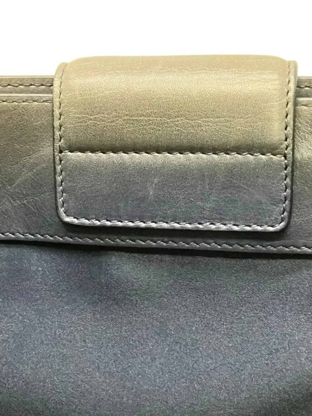 Salvatore Ferragamo EZ-21 G187 Dark Navy Gray Leather Tote Bag